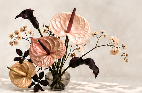 Sculptural floral arrangement by Verdure